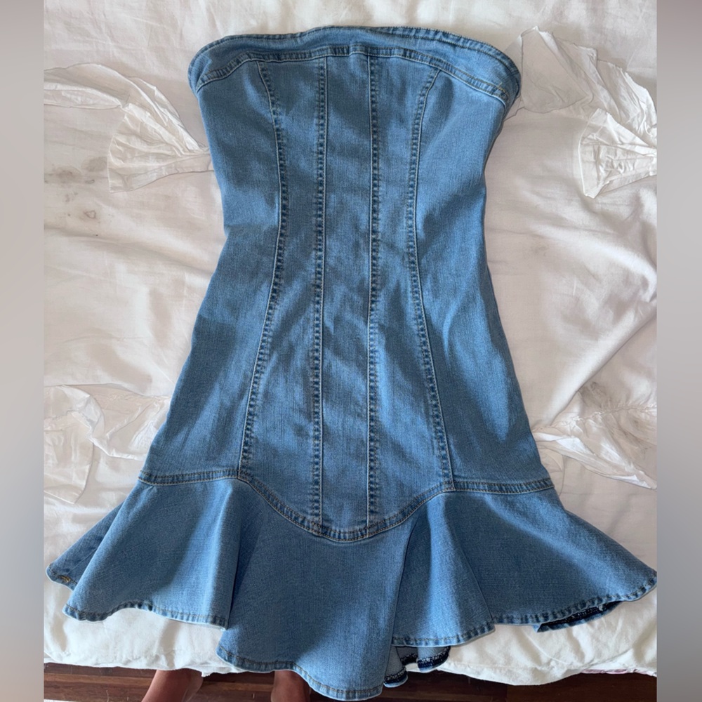 Shop FancyD Boutique Denim Dress size small